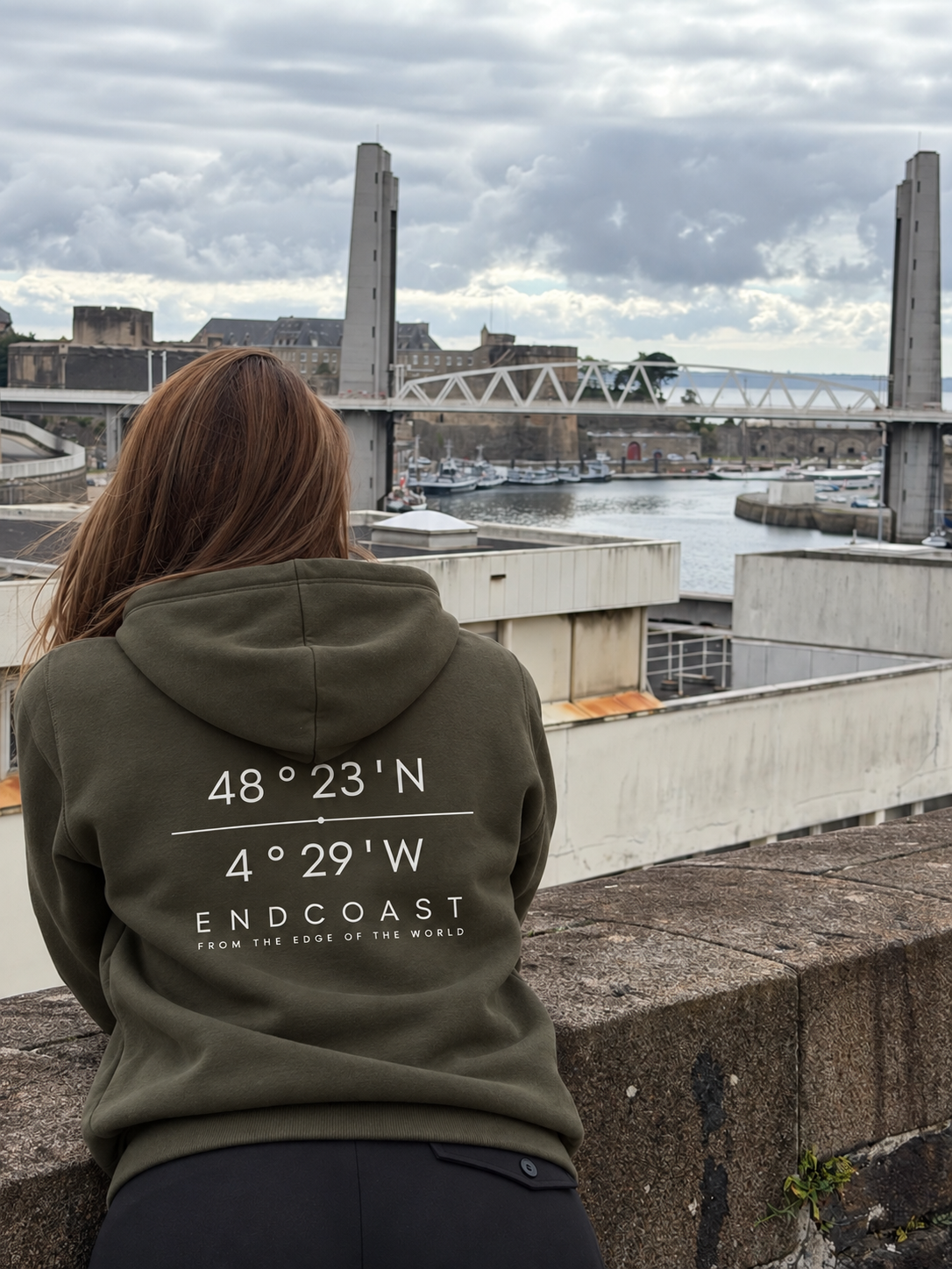 Sweat capuche 48°23' khaki