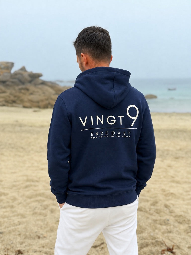 Sweat capuche zippé Vingt9 Navy