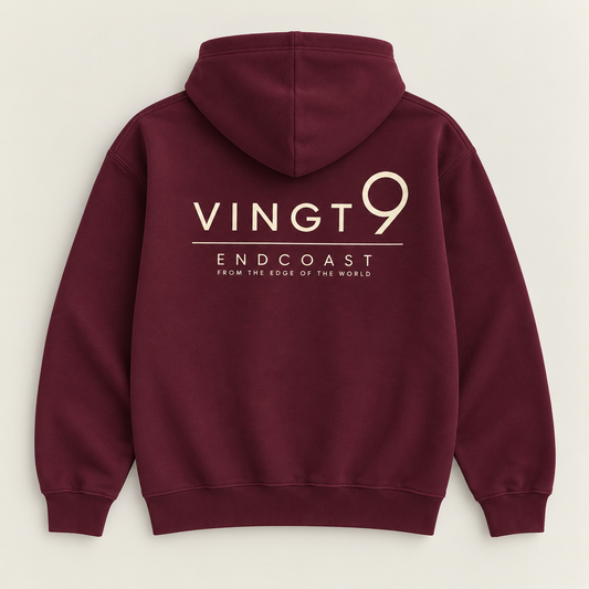 Sweat capuche Vingt9 Burgundy