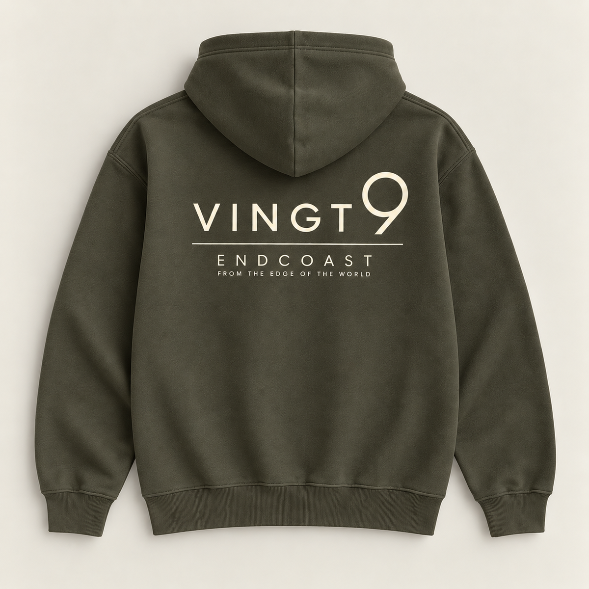 Sweat capuche zippé Vingt9 Khaki