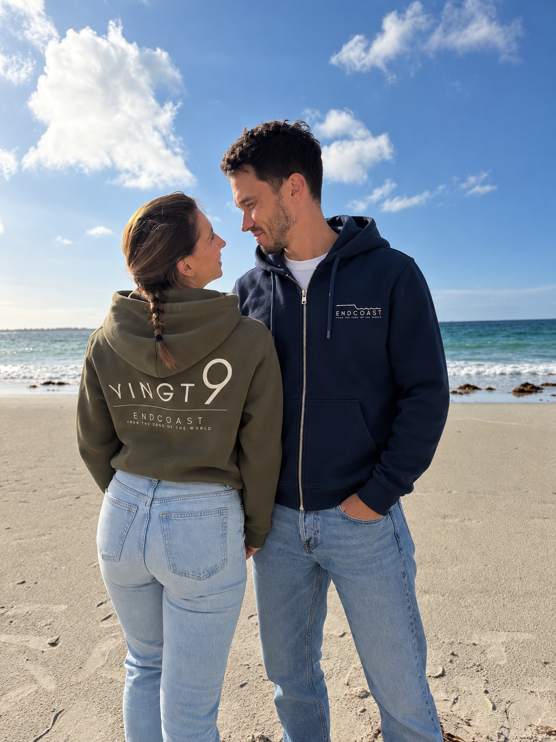 Sweat capuche zippé Vingt9 Navy