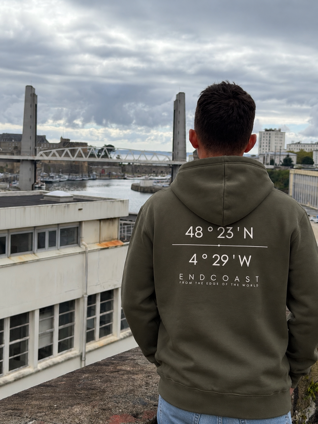 Sweat capuche 48°23' khaki